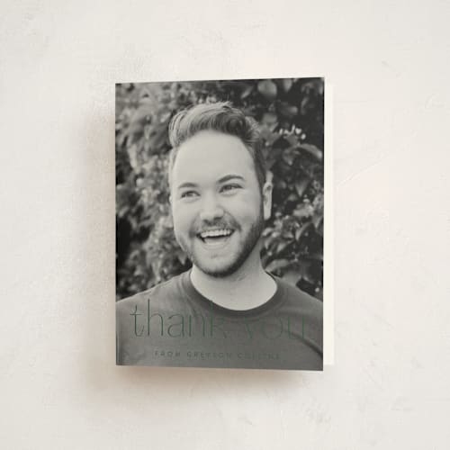This is a evergreen graduation thank you cards with standard by Ekko Studio called understated printing on strathmore in standard