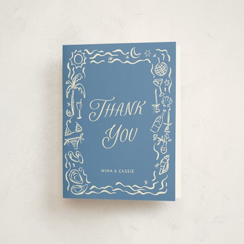 This is a sea graduation thank you cards with standard by Pati Cascino called on the coast printing on strathmore in standard