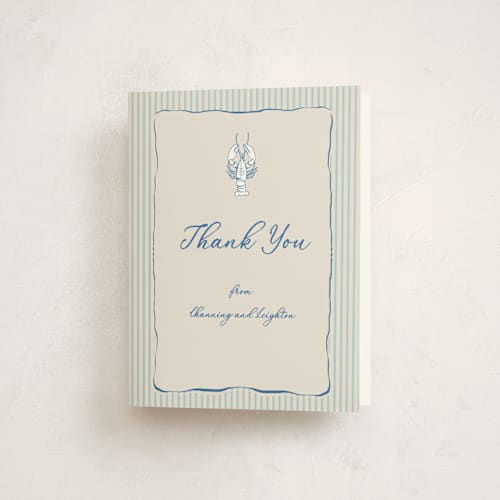 This is a marine graduation thank you cards with standard by Lucrecia Caporale called easide serenade printing on strathmore in standard