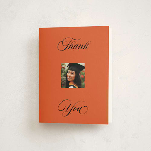This is a amaro graduation thank you cards with standard by Studio Suku called bold and demure printing on strathmore in standard