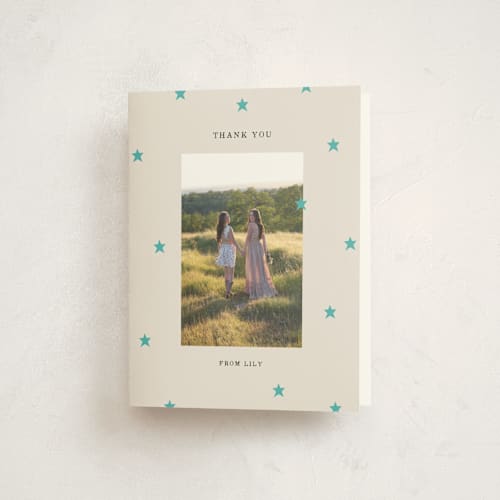 This is a frost graduation thank you cards with standard by Kercia Jane called tiny star confetti printing on strathmore in standard