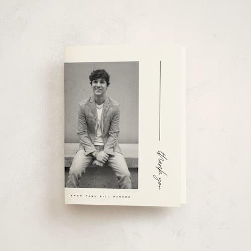 This is a pencil graduation thank you cards with standard by Yuliya Evseeva called onward bound printing on strathmore in standard