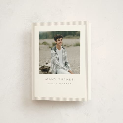 This is a cloud graduation thank you cards with standard by Owl and Toad called understated printing on strathmore in standard