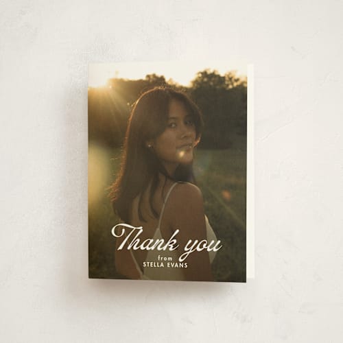 This is a cloud graduation thank you cards with standard by Lea Delaveris called days gone by printing on strathmore in standard