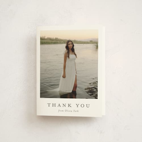 This is a snow graduation thank you cards with standard by Sarah Curry called archive printing on strathmore in standard