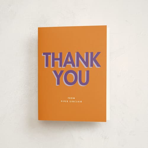 This is a tigers graduation thank you cards with standard by mo kelley called bold initials printing on strathmore in standard