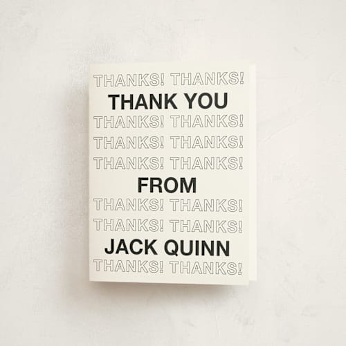 This is a noir graduation thank you cards with standard by Cleghorn Creative called be there or be square printing on strathmore in standard