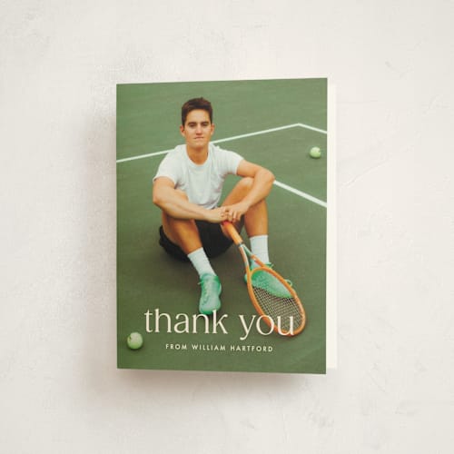 This is a silk graduation thank you cards with standard by Ellen Schlegelmilch called hartford printing on strathmore in standard