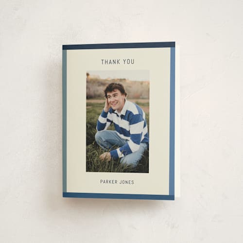 This is a ocean graduation thank you cards with standard by Kelly Watkins called wide frame printing on strathmore in standard