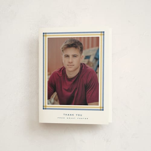 This is a night sky graduation thank you cards with standard by Lea Delaveris called woven frame printing on strathmore in standard