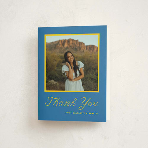 This is a ocean graduation thank you cards with standard by Megan Davis called cotillion printing on strathmore in standard