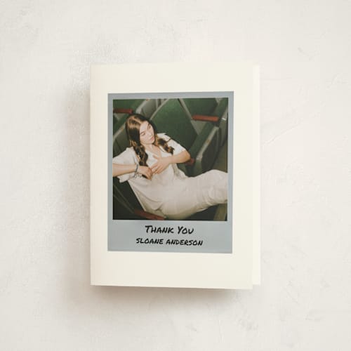 This is a noir graduation thank you cards with standard by Cleghorn Creative called photo snap + penned names printing on strathmore in standard