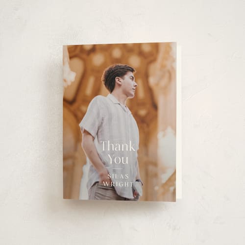 This is a raven graduation thank you cards with standard by Olivia Raufman called pastiche printing on strathmore in standard