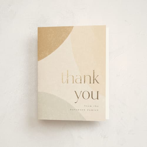 This is a sand baby shower thank you cards with foil pressed by Heather Cairl called pebble printing on strathmore in standard