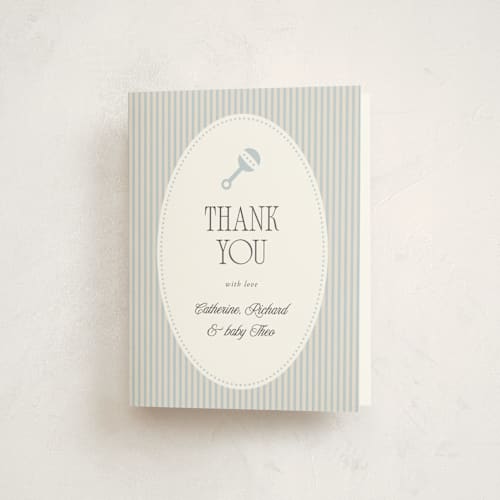 This is a blueberry baby shower thank you cards with standard by Benita Crandall called boujee printing on strathmore in standard