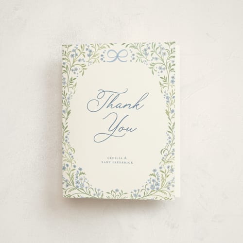 This is a sky baby shower thank you cards with standard by Paper Raven Co. called darling printing on strathmore in standard