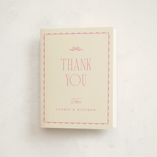 This is a taffy baby shower thank you cards with standard by Kristie Kern called la patisserie printing on strathmore in standard