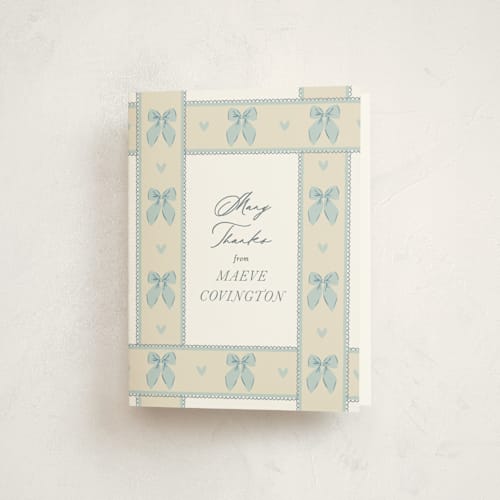 This is a bluebell baby shower thank you cards with standard by Jackie Crawford called little ducks printing on strathmore in standard