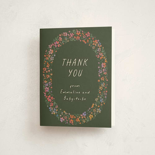 This is a confetti baby shower thank you cards with standard by 2birdstone called wildflowers printing on strathmore in standard