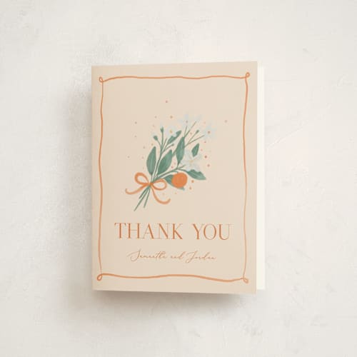This is a cream baby shower thank you cards with standard by frau brandt called cutie frame printing on strathmore in standard