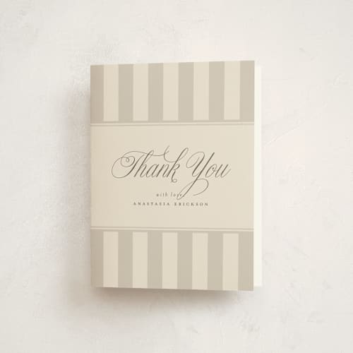 This is a cocoa baby shower thank you cards with standard by Stephanie Hawkes called on board printing on strathmore in standard