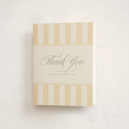 This is a buttercup baby shower thank you cards with standard by Stephanie Hawkes called on board printing on strathmore in standard