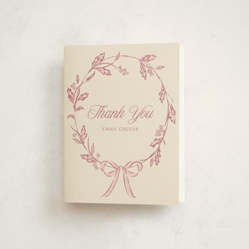 This is a rose baby shower thank you cards with standard by Robert and Stella called winnie printing on strathmore in standard