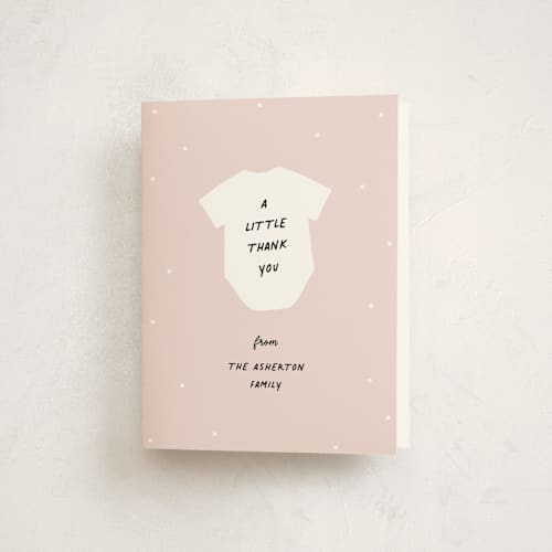 This is a cotton candy baby shower thank you cards with standard by Lea Delaveris called little sibling printing on strathmore in standard