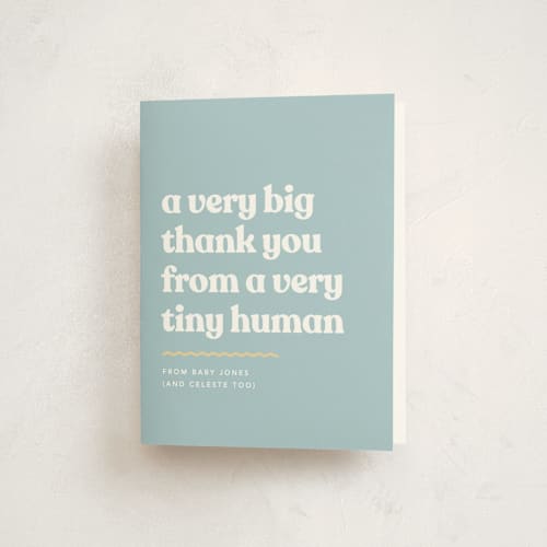 This is a ocean baby shower thank you cards with standard by Robert and Stella called it's an event printing on strathmore in standard
