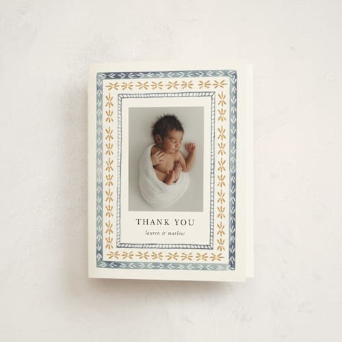 This is a sea baby shower thank you cards with standard by leslie hamer called americana printing on strathmore in standard