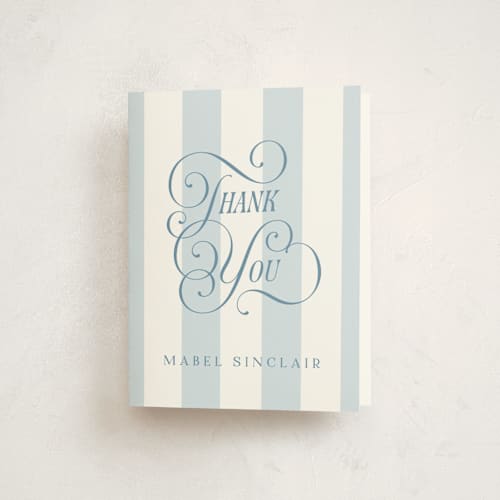 This is a bluebonnet baby shower thank you cards with standard by Laura Hankins called oh boy! printing on strathmore in standard