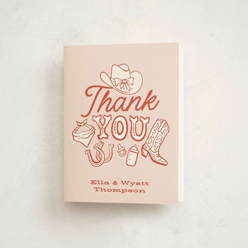 This is a cherry pie baby shower thank you cards with standard by Jessie Steury called cute country bbq printing on strathmore in standard