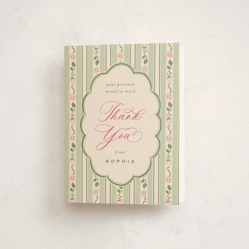 This is a berry baby shower thank you cards with standard by letterfix called very berry printing on strathmore in standard