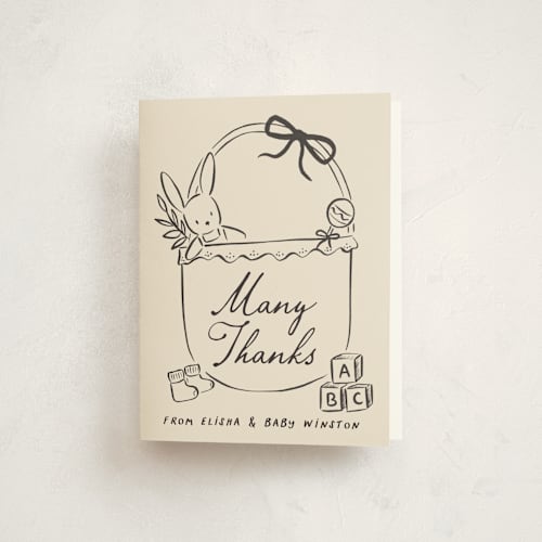 This is a bamboo baby shower thank you cards with standard by chocomocacino called bungeoppang printing on strathmore in standard