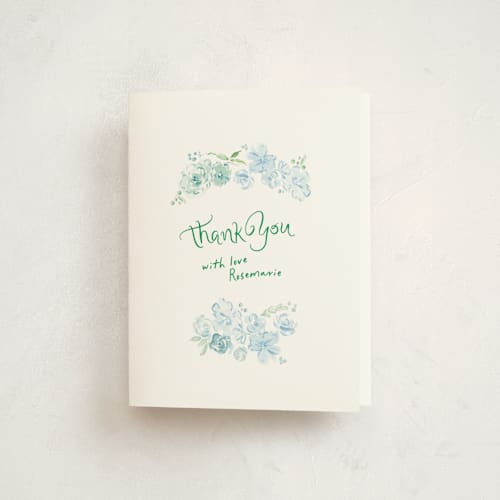 This is a breezy skies baby shower thank you cards with standard by Phrosné Barwood called paris with love printing on strathmore in standard
