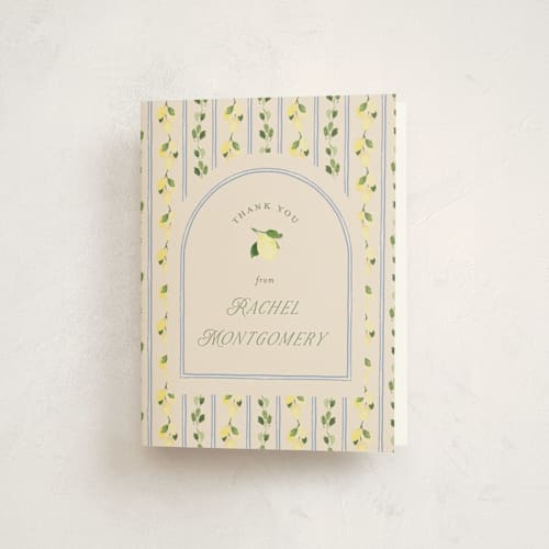 This is a rome baby shower thank you cards with standard by Claudia Orengo called limoncello printing on strathmore in standard