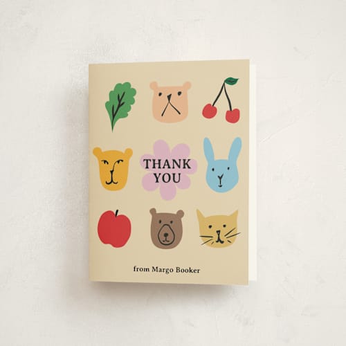 This is a rainbow baby shower thank you cards with standard by Claire called park slope printing on strathmore in standard