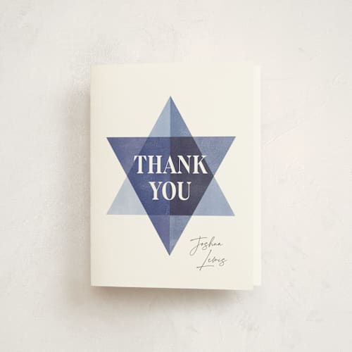 This is a cotton bar mitzvah bat mitzvah invitations with standard by Robert and Stella called modern star printing on strathmore in standard