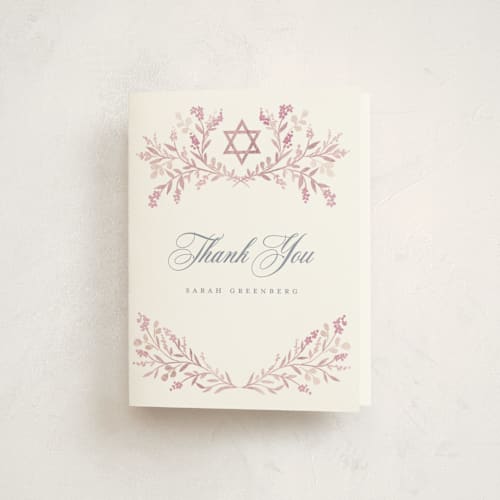 This is a rosebud bar mitzvah bat mitzvah invitations with standard by Petra Kern called monogrammed printing on strathmore in standard