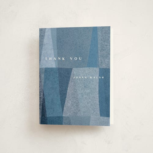 This is a seaside bar mitzvah bat mitzvah invitations with standard by Carrie Moradi called denim patchwork printing on strathmore in standard