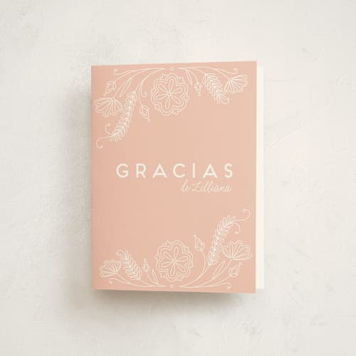 This is a rose kids thank you cards with standard by Kristin Sosa called vintage quinceanera printing on strathmore in standard