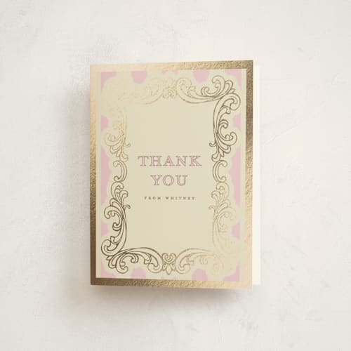 This is a petal sweet sixteen birthday party invitations with foil pressed by Charter Oaks Creative called baroque beauty printing on strathmore in standard