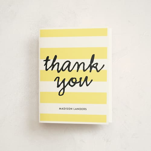 This is a corn kids thank you cards with standard by Dennis Smith called stripes printing on strathmore in standard