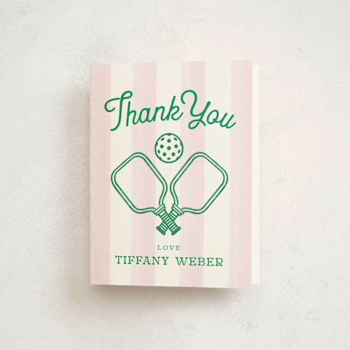 This is a petal kids thank you cards with standard by Kiersten Garner called hit the court printing on strathmore in standard