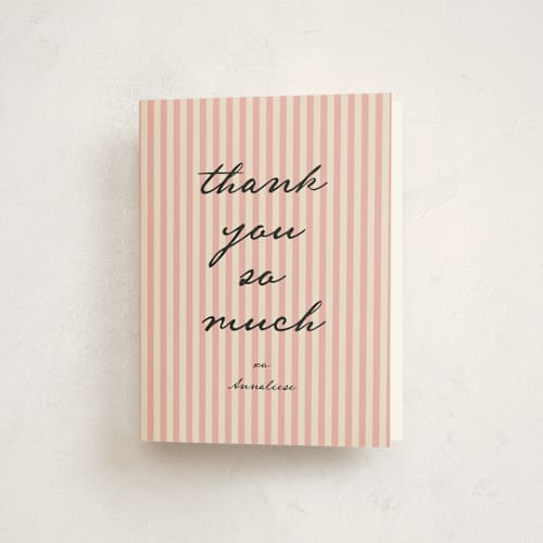 This is a bubblegum kids thank you cards with standard by Kamala Nahas called pajama party printing on strathmore in standard