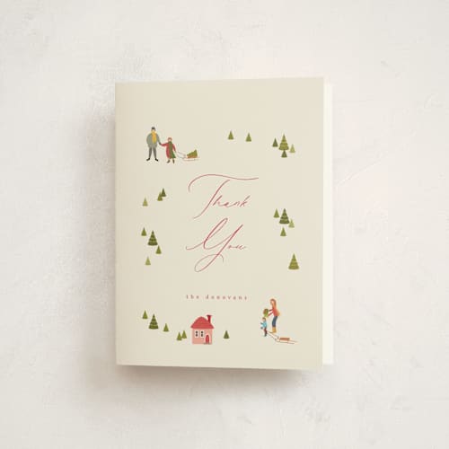 This is a sand thank you cards with standard by samovilka called jinglemingle printing on strathmore in standard