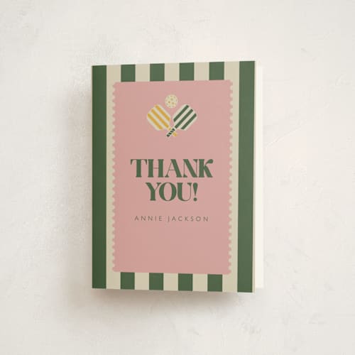 This is a avocado thank you cards with standard by Vera Lim called vintage pickle printing on strathmore in standard