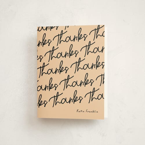 This is a peach thank you cards with standard by Inkblot Design called cake and eat it too printing on strathmore in standard