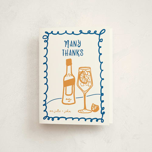 This is a capri thank you cards with standard by Erika Firm called spritz dinner printing on strathmore in standard