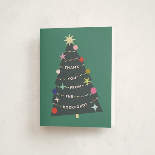 This is a forest thank you cards with standard by Lori Wemple called a very fun tree printing on strathmore in standard